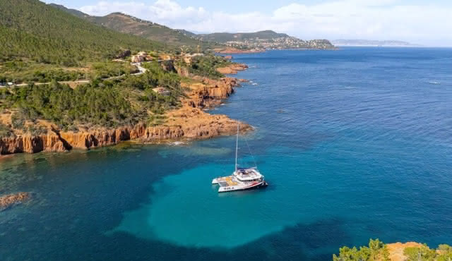 Afternoon Relaxing in Catamaran in the Esterel Saint Raphael