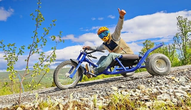 Carrello da montagna da corsa a Dagali vicino a Geilo, Norvegia