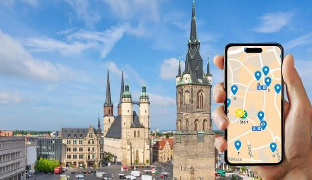 Self‐guided scavenger hunt and city rally in Halle