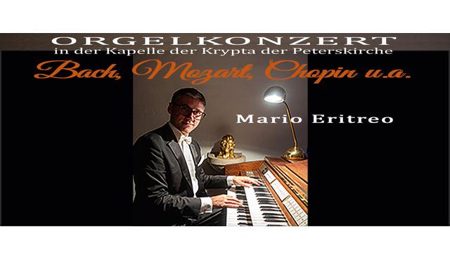 L'esprit de l'Avent dans la chapelle de la crypte de l'église Saint‐Pierre : Bach, Mozart, Chopin et autres&nbsp;&mdash; concert d'orgue de Mario Eritreo